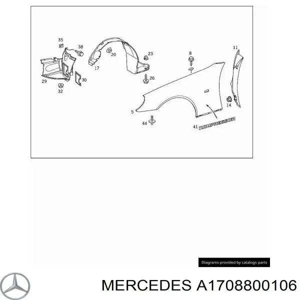Крыло переднее левое 1708810101 Mercedes