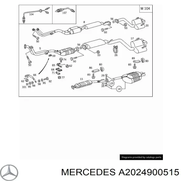 Глушитель задний A2024900515 Mercedes