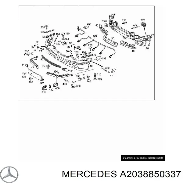 Абсорбер переднего бампера A2038850337 Mercedes
