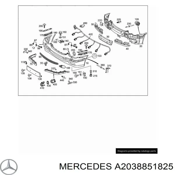 Передний бампер A2038851825 Mercedes