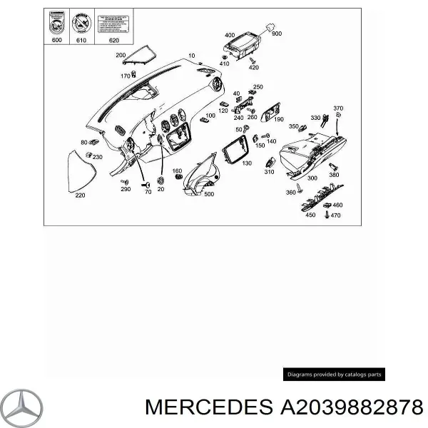 Хомут глушителя A2039882878 Mercedes