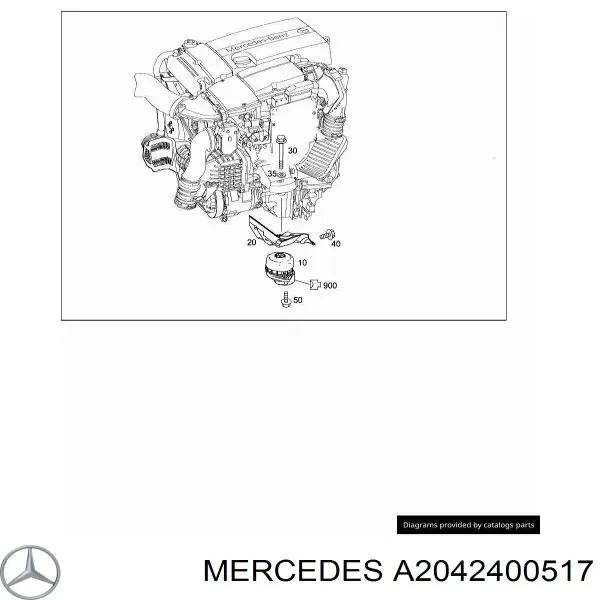 Правая подушка двигателя A2042400517 Mercedes