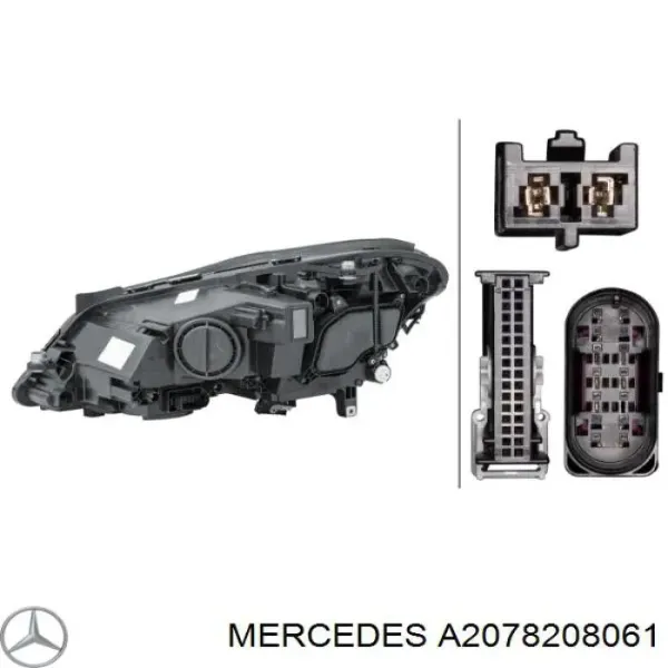 Правая фара A2078208061 Mercedes