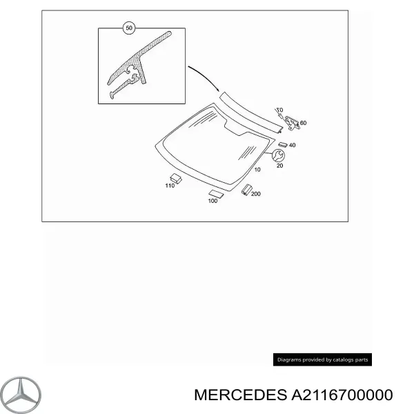 Лобовое стекло A2116700201 Mercedes