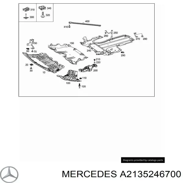 Защита двигателя задняя A2135246700 Mercedes