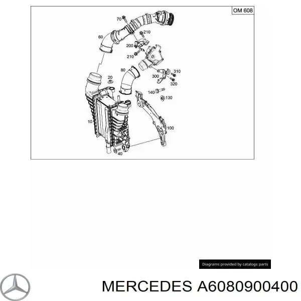 Патрубок интеркулера 6080900400 Mercedes