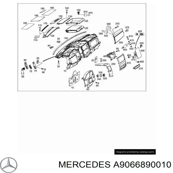 Молдинг (накладка) приборной панели "торпедо" левый A9066890010 Mercedes