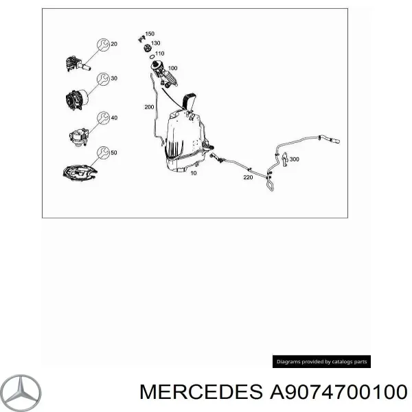 Трубопровод подачи Ad blue 9074700100 Mercedes