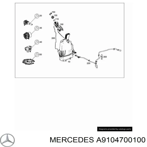 Заливная горловина бака AD BLUE 9104700100 Mercedes