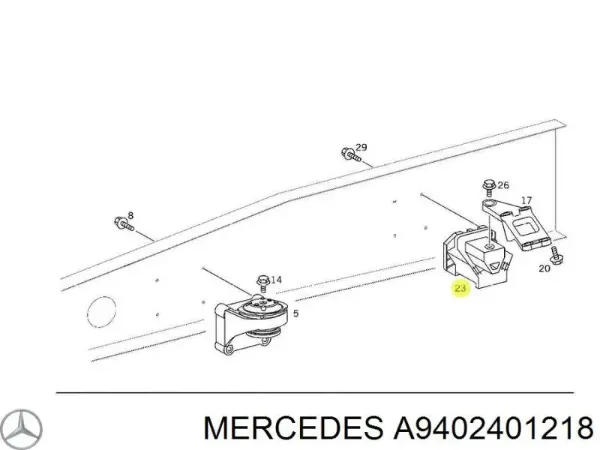 Задняя опора двигателя A9402401218 Mercedes