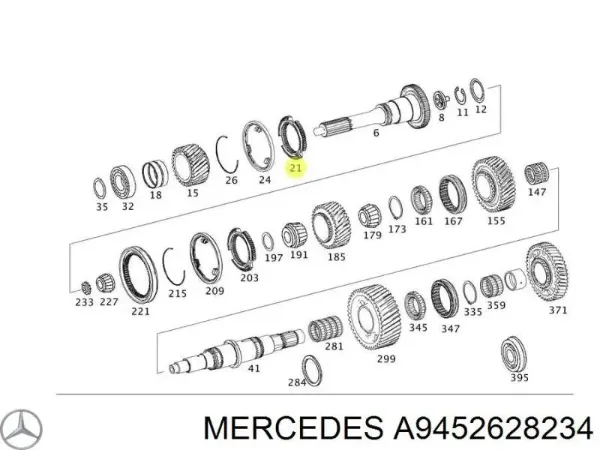 Кольцо синхронизатора A9452628234 Mercedes