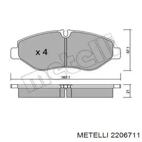 2206711 Metelli Колодки передние