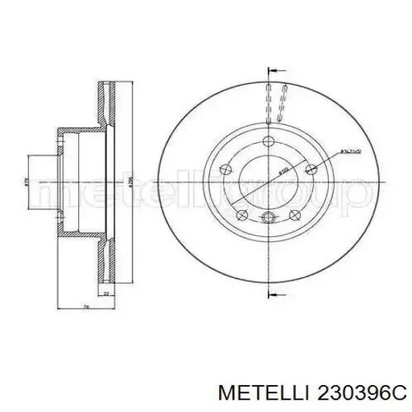 Передние тормозные диски 230396C Metelli