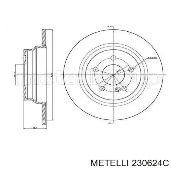 Тормозные диски 230624C Metelli