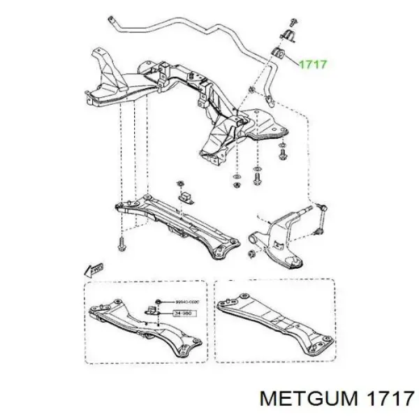 Втулка стабилизатора переднего 1717 Metgum