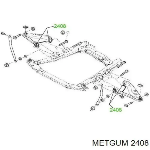 Сайлентблок переднего рычага 2408 Metgum