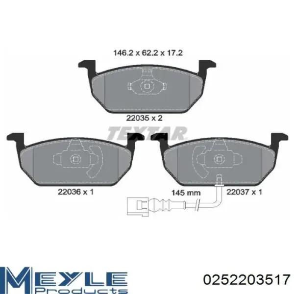 Купить 0252203517 Meyle Колодки тормозные