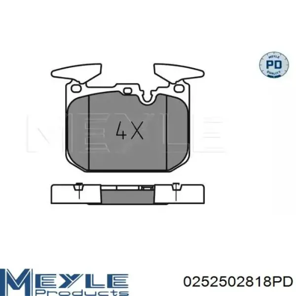 Передние тормозные колодки 0252502818PD Meyle