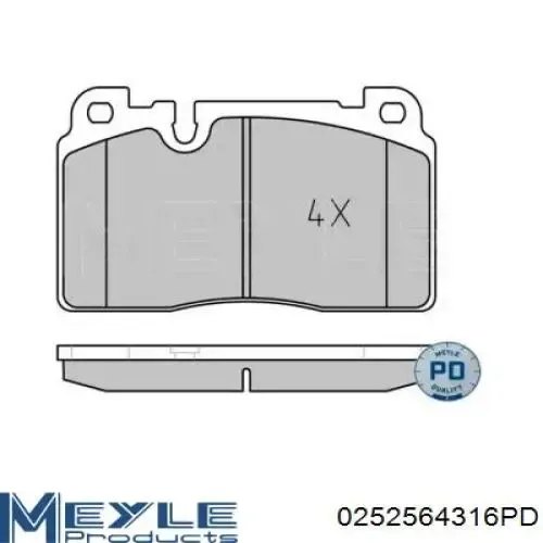 Передние тормозные колодки 0252564316PD Meyle