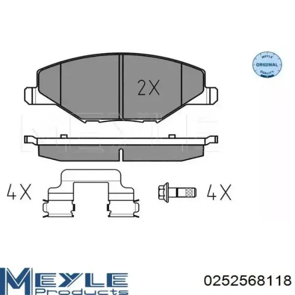 Передние тормозные колодки 0252568118 Meyle