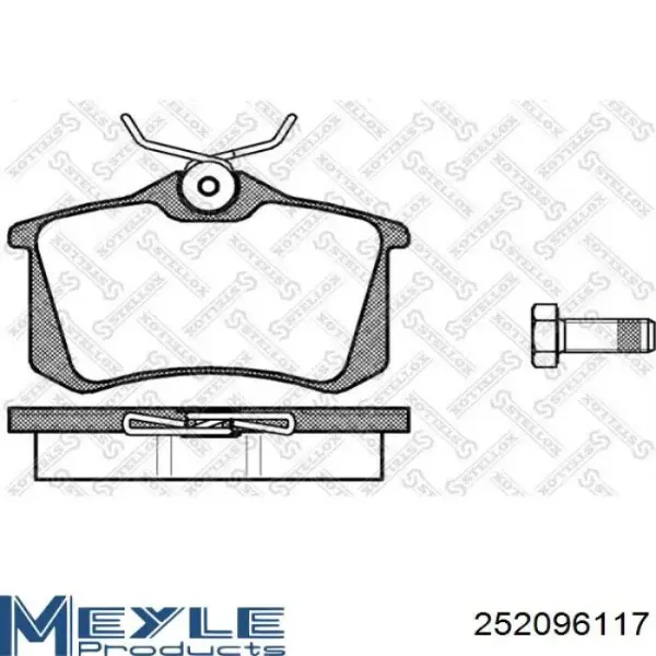Задние тормозные колодки 252096117 Meyle