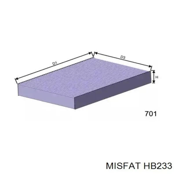 Фильтр салона HB233 Misfat