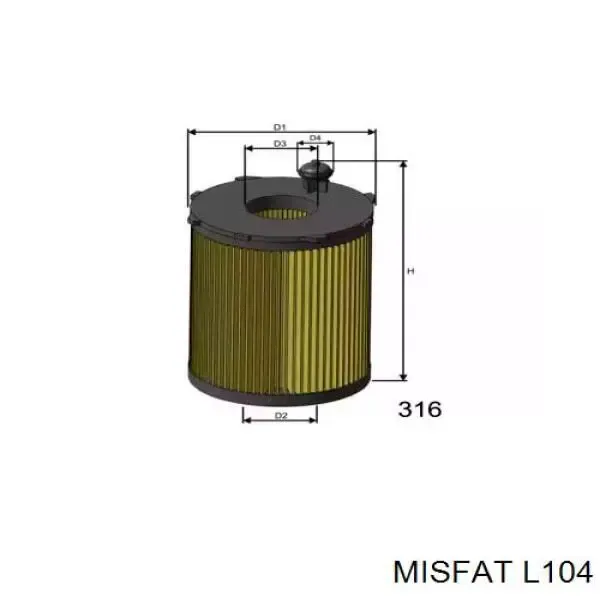 L104 Misfat Масляный фильтр двигателя