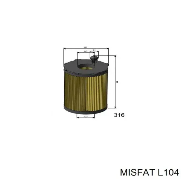 Фильтр масла Misfat L104