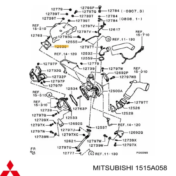 Прокладка турбины выхлопных газов, впуск 1515A058 Mitsubishi