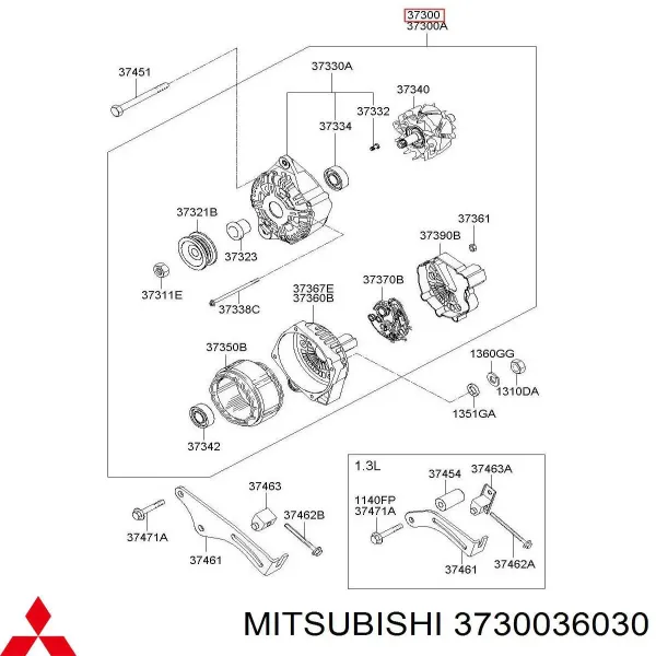 3730036030 Hyundai/Kia Генератор автомобильный