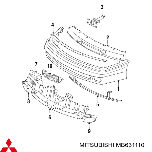 Передний бампер Mitsubishi Eclipse I