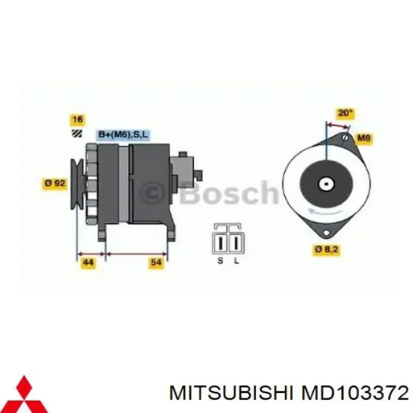 Купить MD103372 Mitsubishi Генератор
