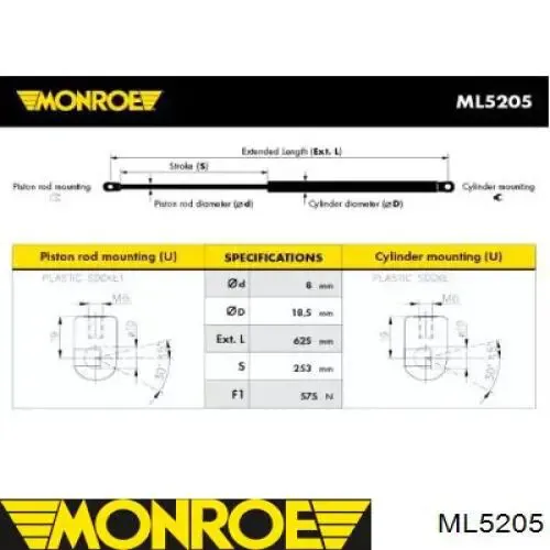 Амортизатор багажника GS0204 Magneti Marelli