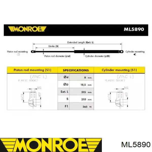 Амортизатор багажника GS0956 Magneti Marelli