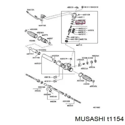 Сальник рулевой рейки/механизма MUSASHI T1154