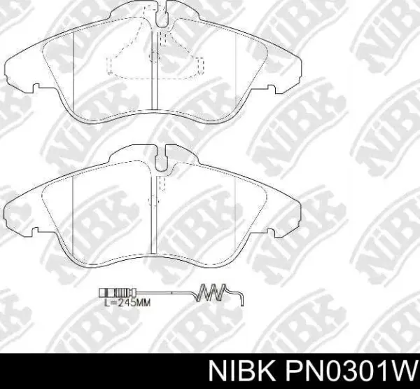 Передние тормозные колодки PN0301W Nibk