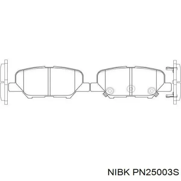 Задние тормозные колодки PN25003S Nibk