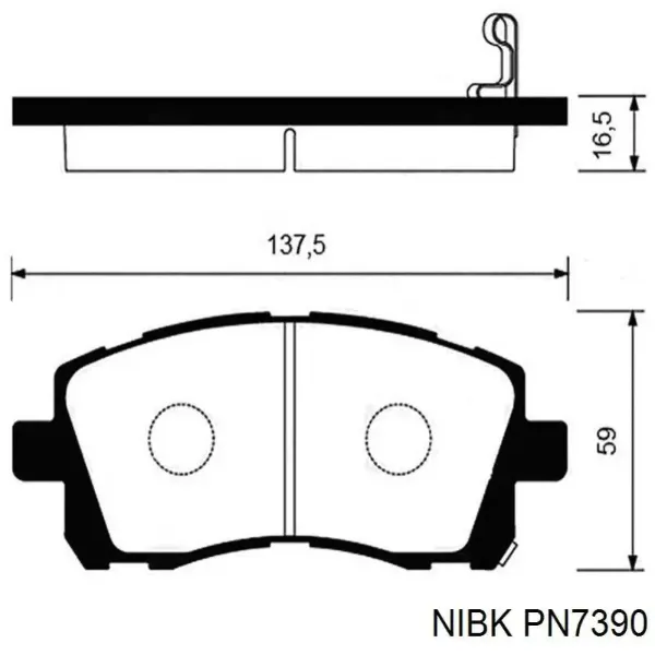 PN7390 Nibk Колодки передние