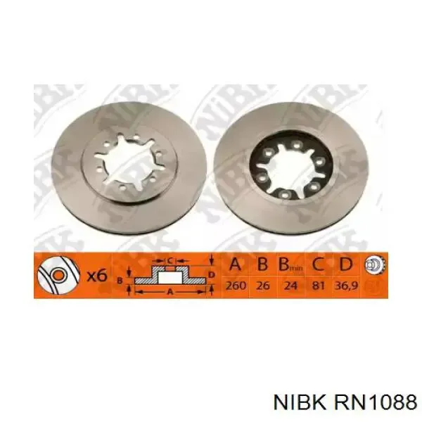 Передние тормозные диски RN1088 Nibk