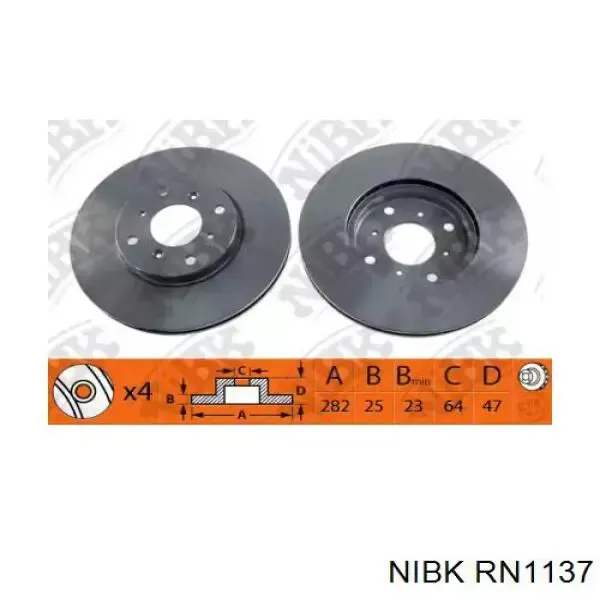 Передние тормозные диски RN1137 Nibk
