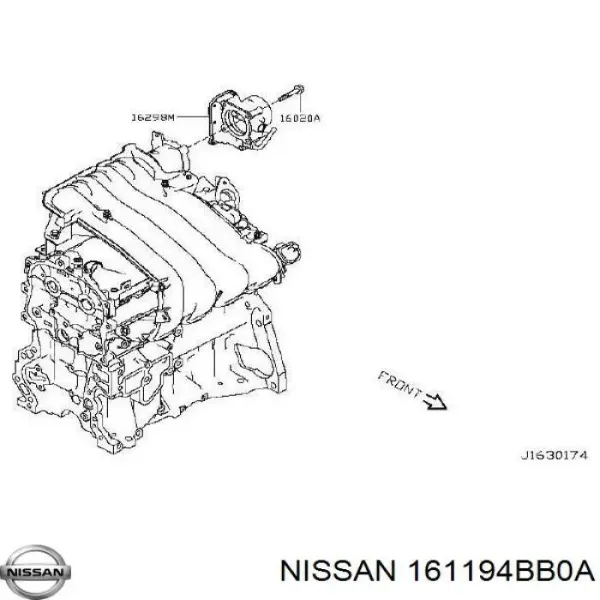 Дроссельная заслонка 161194BB0A Nissan/Infiniti