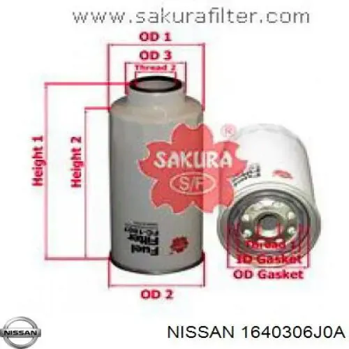 Топливный фильтр 1640306J0A Nissan/Infiniti
