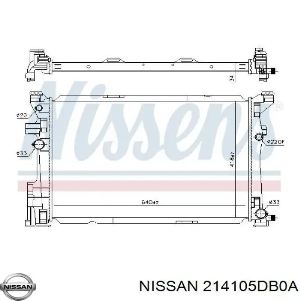 Радиатор 214105DB0A Nissan/Infiniti