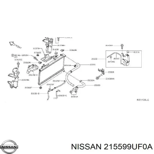 Левый дефлектор радиатора 215599UF0A Nissan/Infiniti