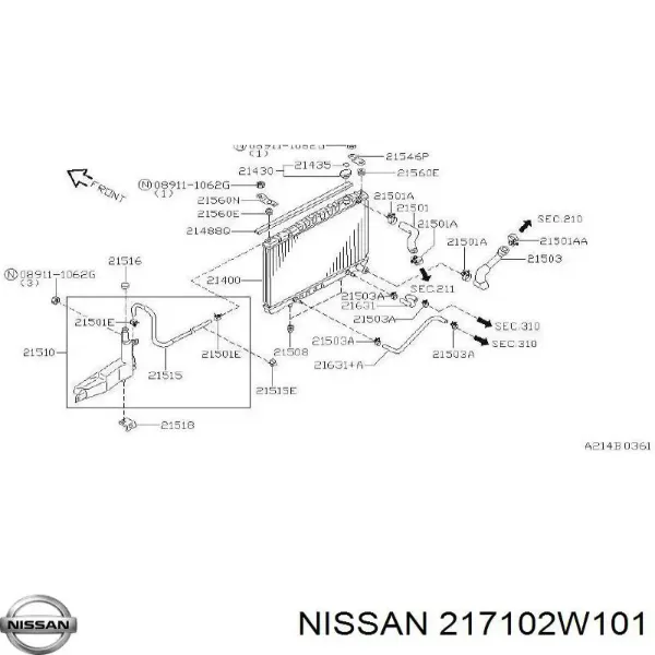 Бачок системы охлаждения 217102W101 Nissan/Infiniti