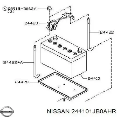 АКБ Ніссан 60 А/г 12 В (244101JB0AHR)