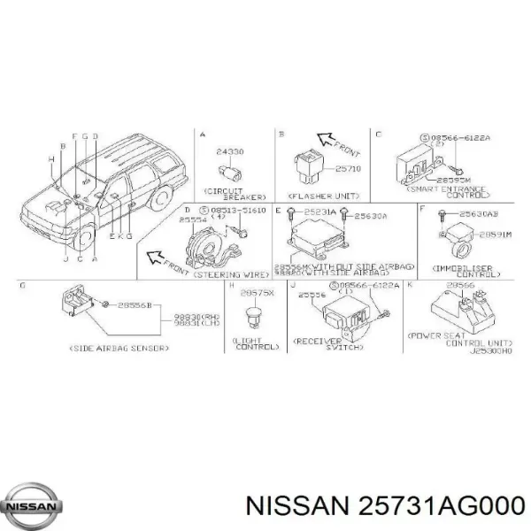 Автомобильные реле поворотов Nissan Almera II седан (N16) (2000 - 2006) цена, от