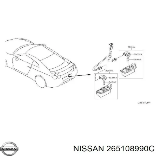 Фонарь освещения номерного знака Nissan/Infiniti 265108990C
