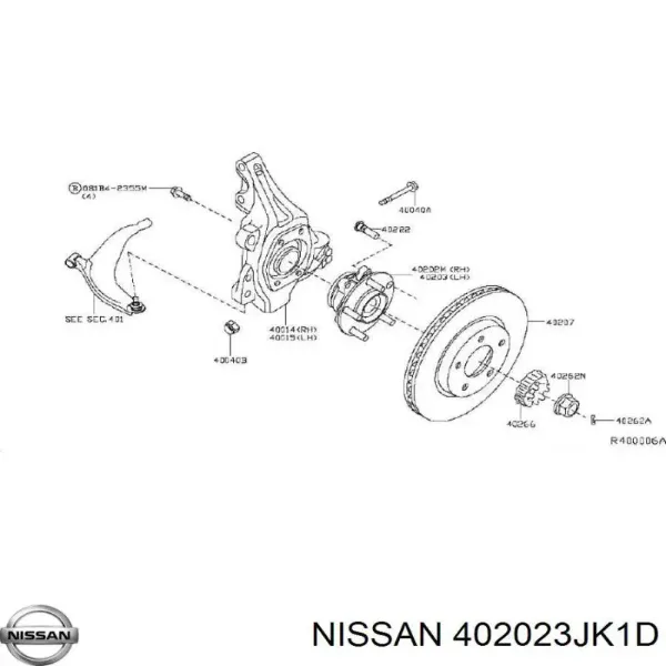 Передняя ступица 402023JK1D Nissan/Infiniti