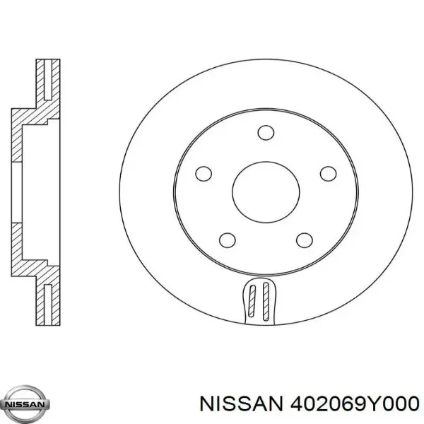 Передние тормозные диски 402069Y000 Nissan/Infiniti